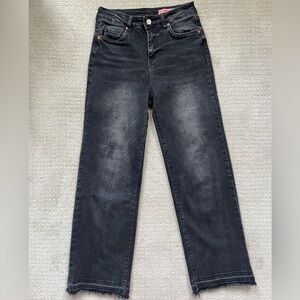 EUC Girl’s Blank NYC The Ribcage Wide Leg  Faded Black Jeans Size 12